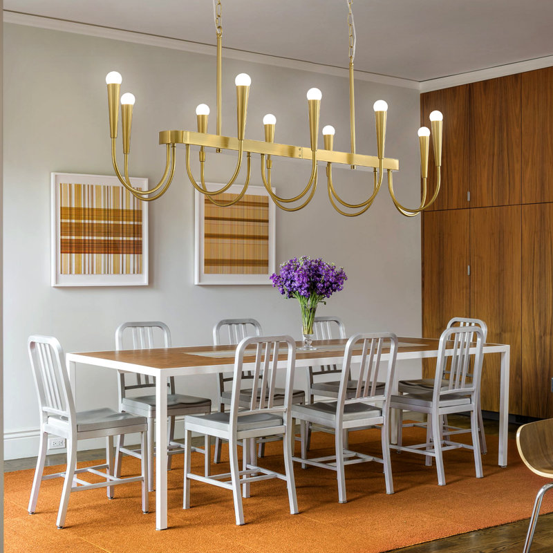 Modern Kitchen Island Adjustable Height Chandelier,extra Large Linear Pendant Light Farmhouse Ceiling Fixture, Gold