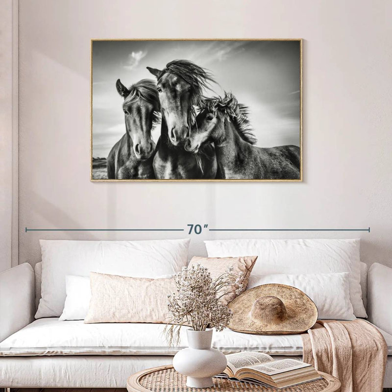 Chevaux Lemvig, Cadre flottant en bois naturel, 43 po x 29 po
