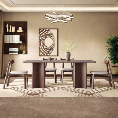 French retro style solid wood dining table set