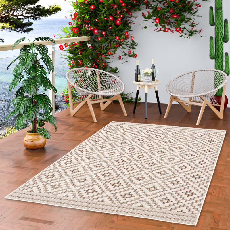 Smart Rectangle Geometric Indoor / Outdoor Area Rug, Rectangle 200 x 290cm
