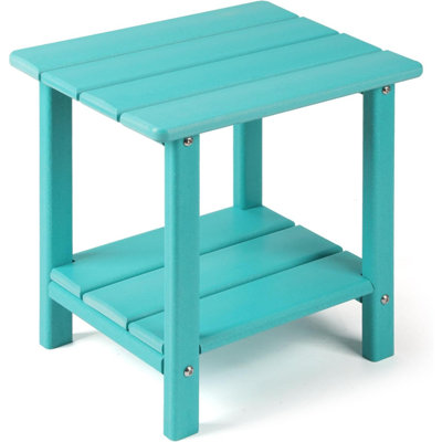 Adirondack Outdoor Side Table, Tier Sturdy Patio End Table Weather Resistant, Solid Side Table For Patio, Pool, Porch