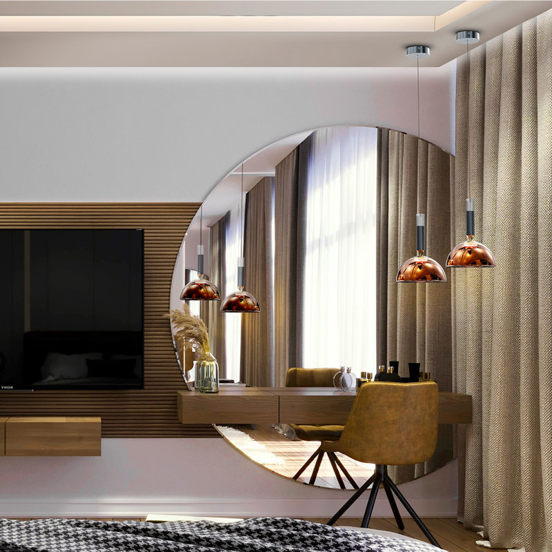 1 - Light LED Pendant, Antique Copper