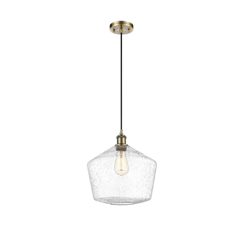 Luminaire suspendu simple à 1 lumière Gabbie, Laiton antique