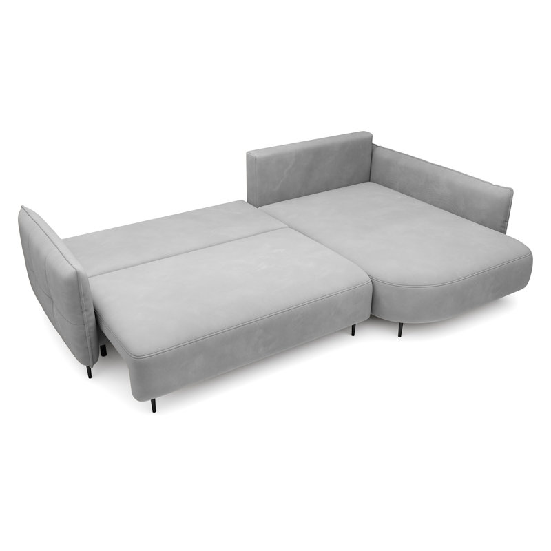 Bairo 3 Seater Fabric Reclining Sofa & Chaise, Grey, Right Hand Facing