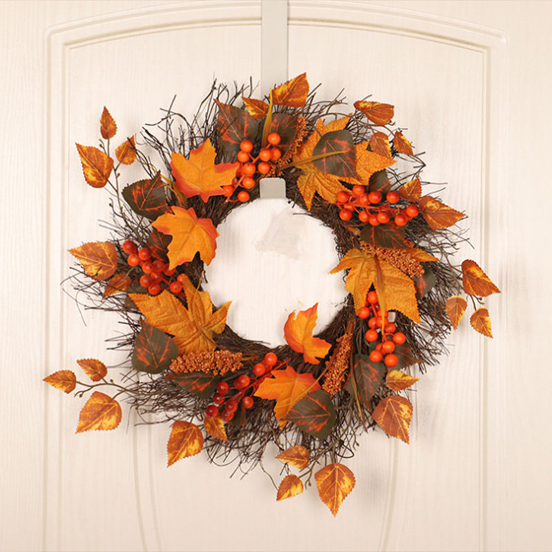 Faux Lighted Maple 45cm Wreath