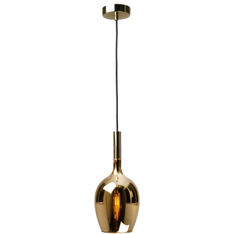 Calvon 1 - Light Bell Pendant, Black/Gold, Gold