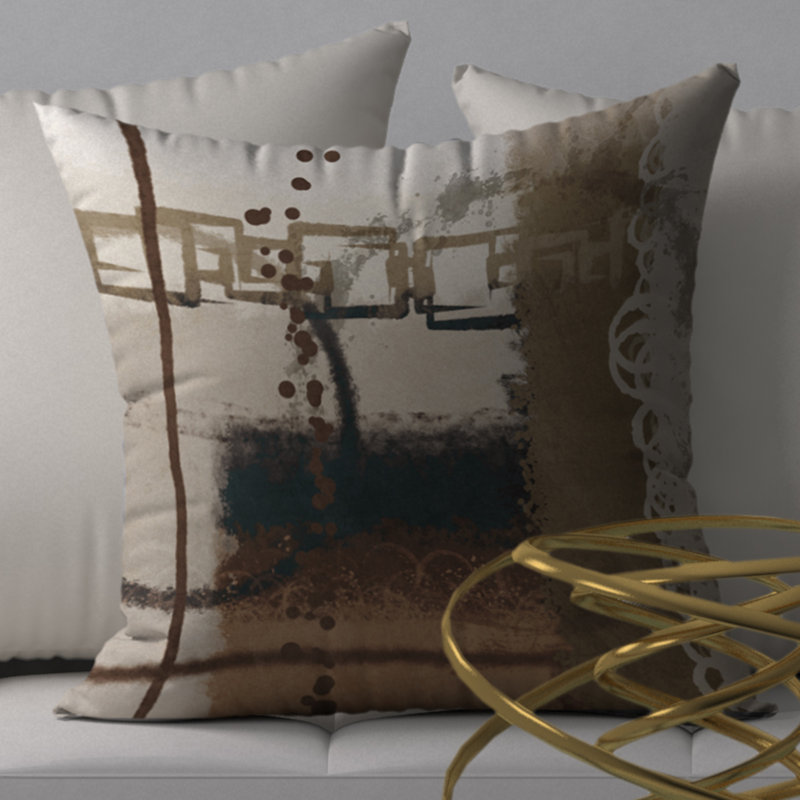 Abstract Reversible Throw Pillow, 20" x 20"