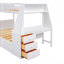 Lit superposé double avec lit gigogne et bureau intégré