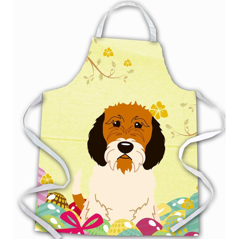 Tablier œufs de pâques, Blond / crème / brun clair, Petit basset griffon vendéen