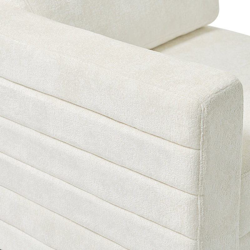 Jagger Modern Armless Loveseat, Beige