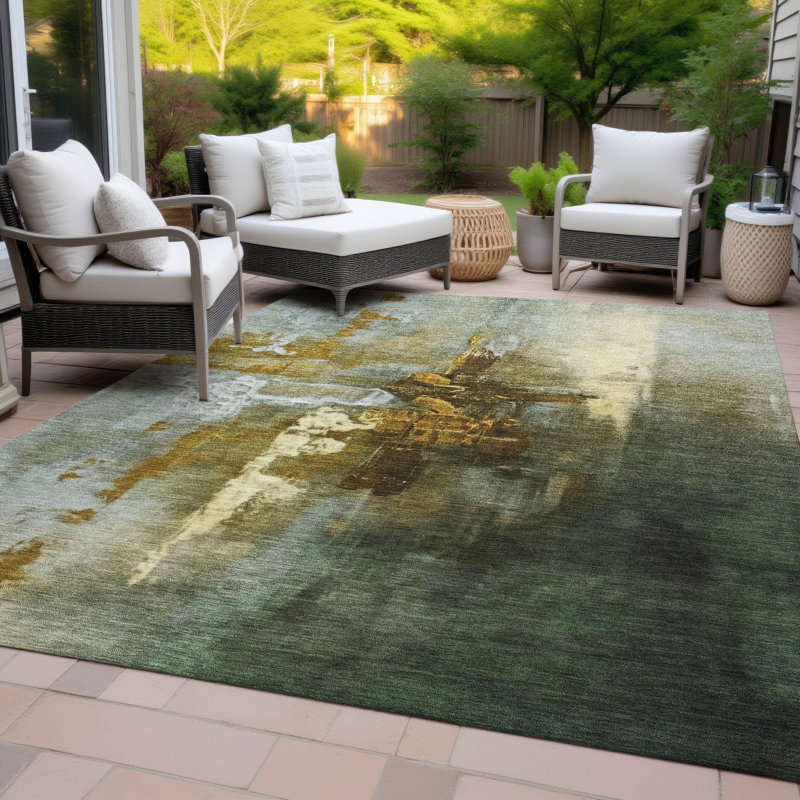 Machine Washable Indoor/Outdoor Cadence ACN2157 Abstract Rug, Rectangle 2'6" x 3'10"