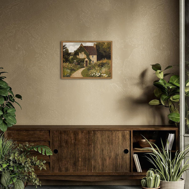 Art mural de ferme rétro, décoration murale paysage rétro, œuvre de ferme en grès naturelle texturée peinte à la main en 3D
