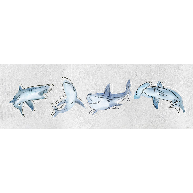 Marasco Be a Shark Print on Wrapped Canvas, 10" H x 30" W x 1.5" D