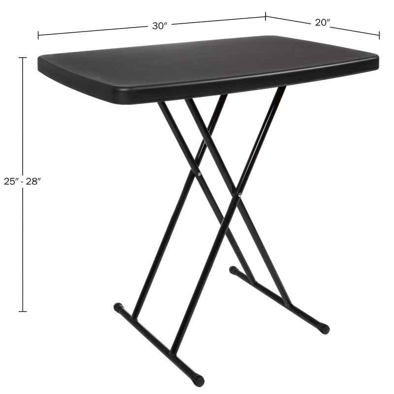 Table pliante portative 2,5 pieds Lavish Home, noir