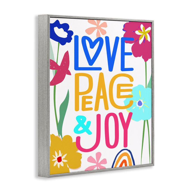 Art audacieux encadré noir "Bold Love Peace Joy" par CAD Designs, Estampe numérique Farmhouse, H 30 po x l 24 po
