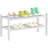 Shoe Rack 2-Tier Organizer-Stackable Storage Shelf With Multi-Function Combinations-Free Standing Bamboo Shoe Racks For Closet,Entryway,Hallway,Bathroom,Living Room Shoe Organization (White, 2-Tier)