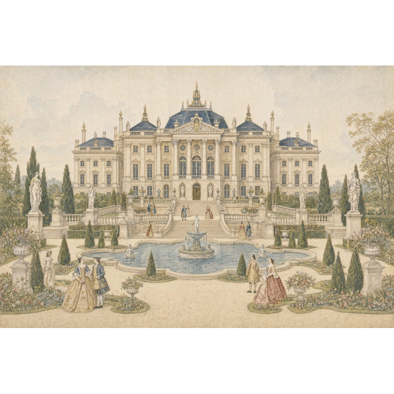 Papier peint baroque vert, 160"x108", Textured Non-Pasted