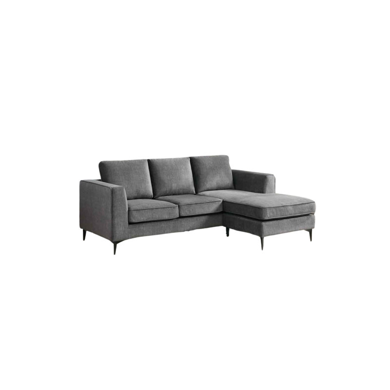 Carmen Modern 3 Seater Chaise Sofa, Grey
