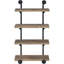 Étagère fonctionnelle noire et rustique à 4 tablettes pour bureau, étagère fonctionnelle en chêne-121115244-121115243