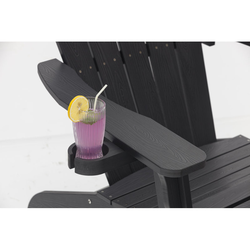 Oversized Adirondack 3 Piece Seating Group, Black