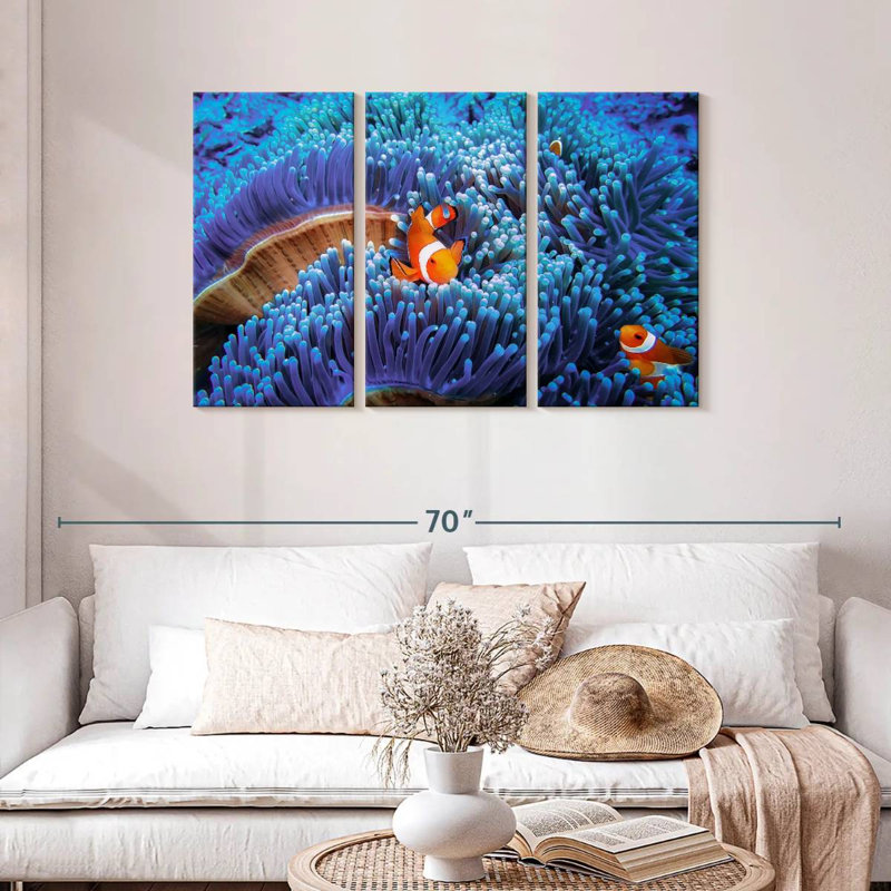 Aletra Bali Sea Anemone Clownfish, 28" H x 45" W
