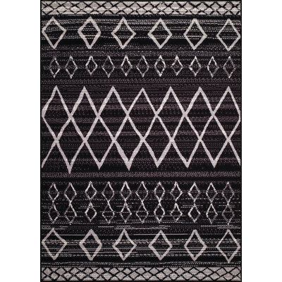Tapis noir à motif géométrique Daviston