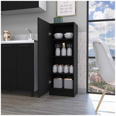 Miami Single Door Pantry, Four Shelves