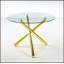 Table de salle à manger Golden avec pieds en métal et conception moderne peu encombrante pour les salons élégants
