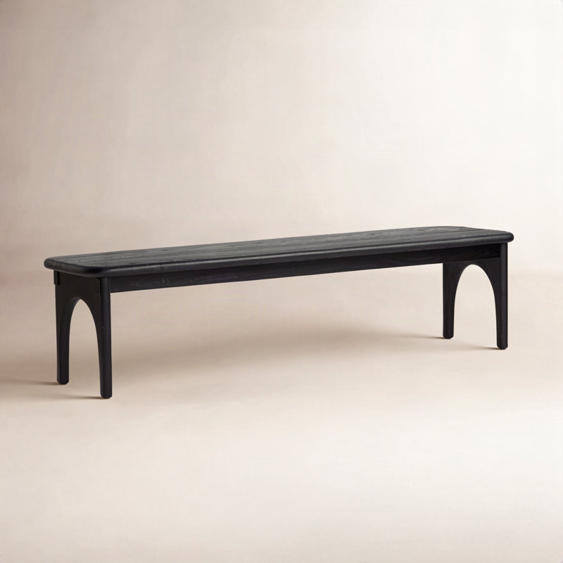 Umbria Solid Wood Bench, Charcoal