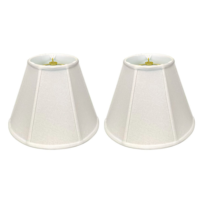 Royal Designs, Inc. BSO-707-14LNWH-2, abat-jour de base empire profond, 8 x 14 x 11, blanc lin, paquet de 2, Lin blanc