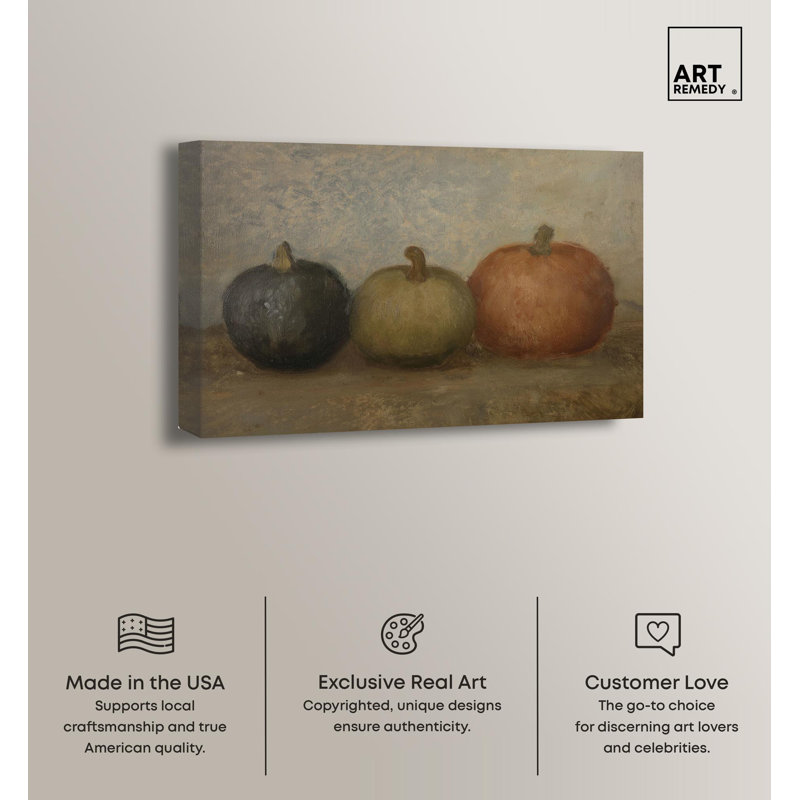 Multicolor Pumpkins Canvas Fall Wall Art, 15" x 10"