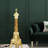 Decorative Tall Floor Lamp 63" Eiffel Tower Paris Led Light, Handmade, Gold Metal