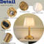 Lampe de chevet DEL sans fil Glam, commande tactile, intensité variable sur 3 niveaux, élégante et classique, rechargeable, avec abat-jour en tissu et finition laiton.-517284871