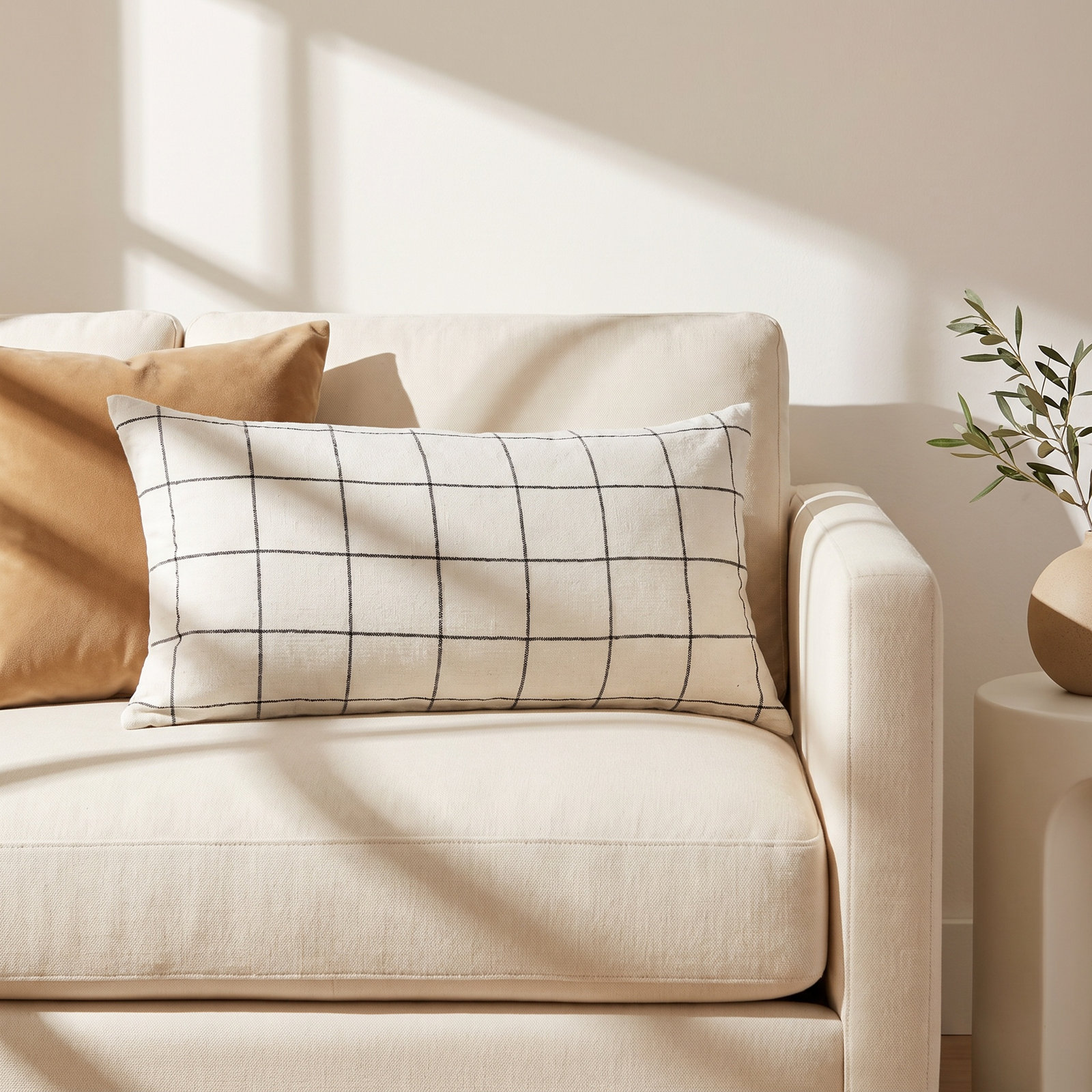 Solada Geometric Cotton Pillow Cover, Height(14") x Width(26")