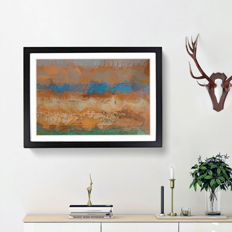 Taking It Easy in Abstract - Picture Frame Painting Print, 48cm H x 65cm W x 2cm D, Black Framed