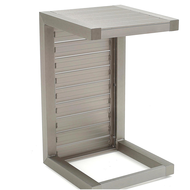 CAPE CORAL ALU C-SHAPED TABLE, SIlver