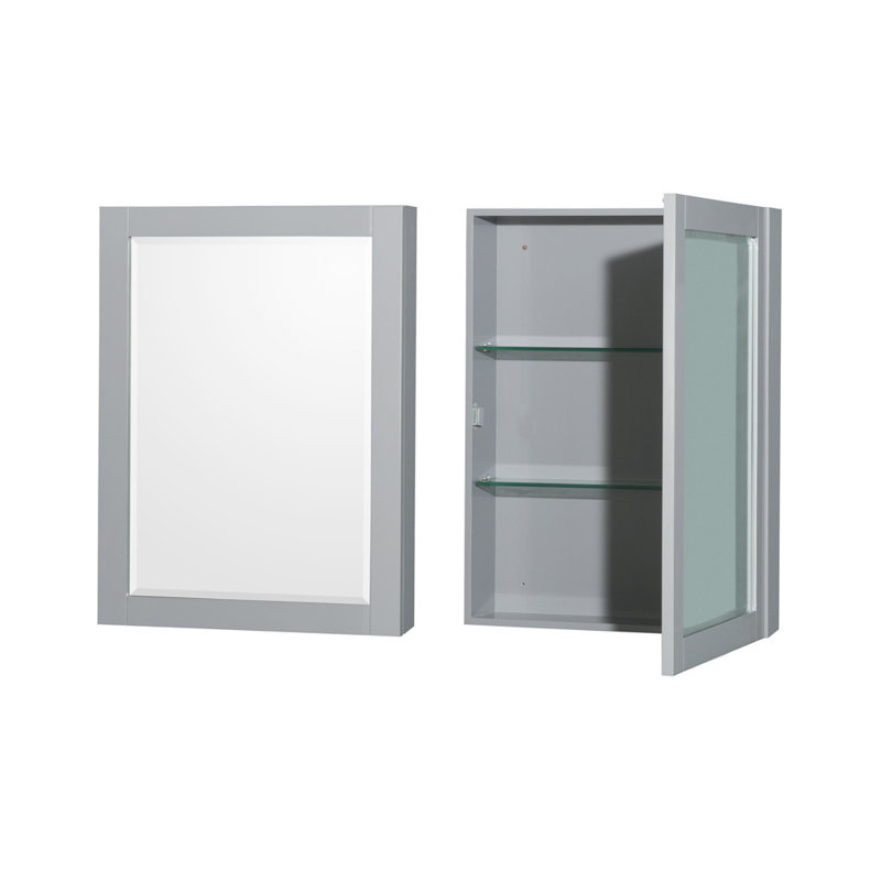 Sheffield 60" Single Bathroom Vanity Set with Mirror, Brushed Chrome, Gray