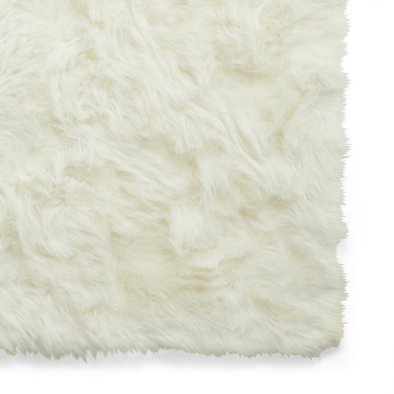 Polar Plush Aketzalli Machine Tufted Ivory Area Rug, Rectangle 120 x 170cm