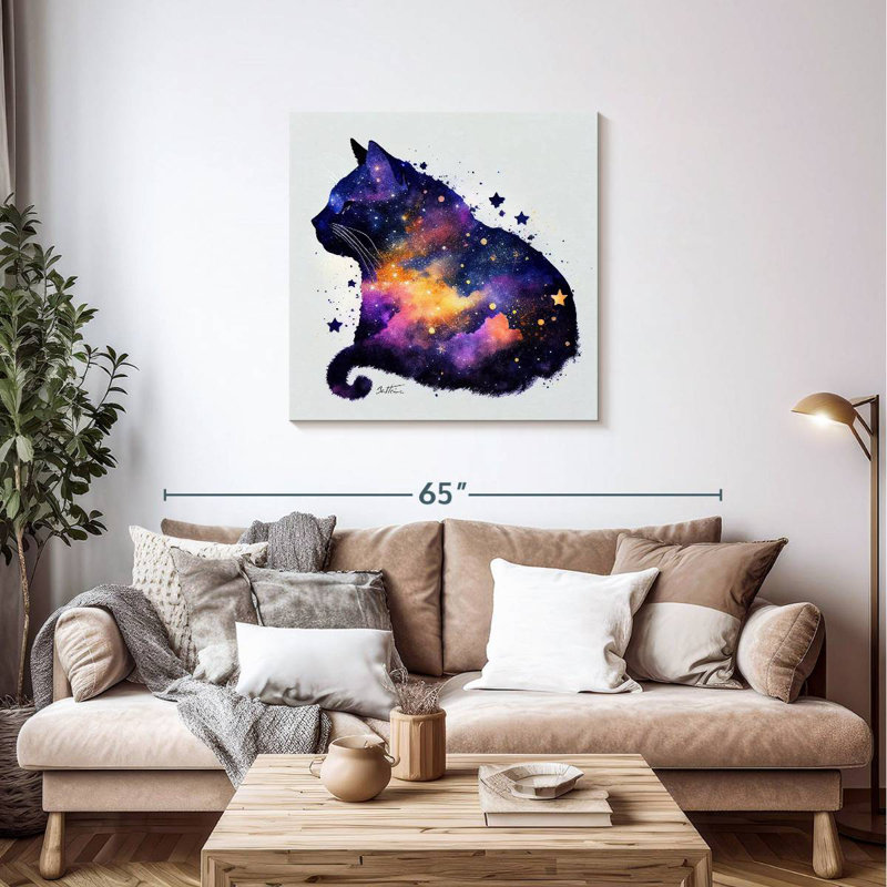 Chat mauve Brampt - Croisière Astro, H 36 po x l 36 po
