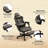 Office Gamer Chair, High Back Swivel Recliner With Footrest