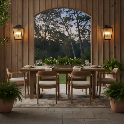 Kennewick Outdoor Fixture With Clear Seeded Shade