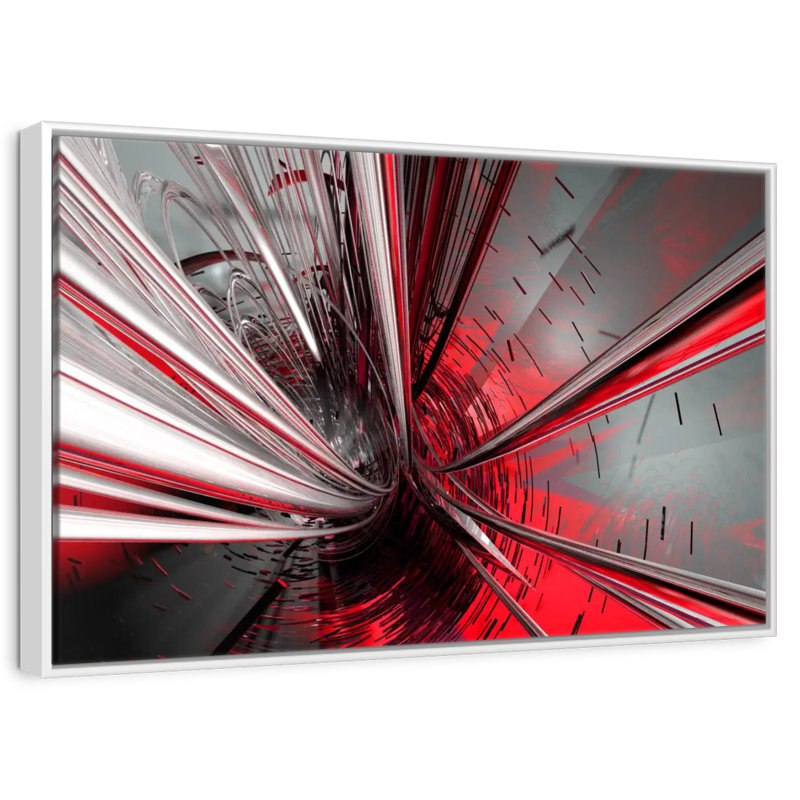 Deep Fractal Giard, Floating Frame White, 40" X 27"