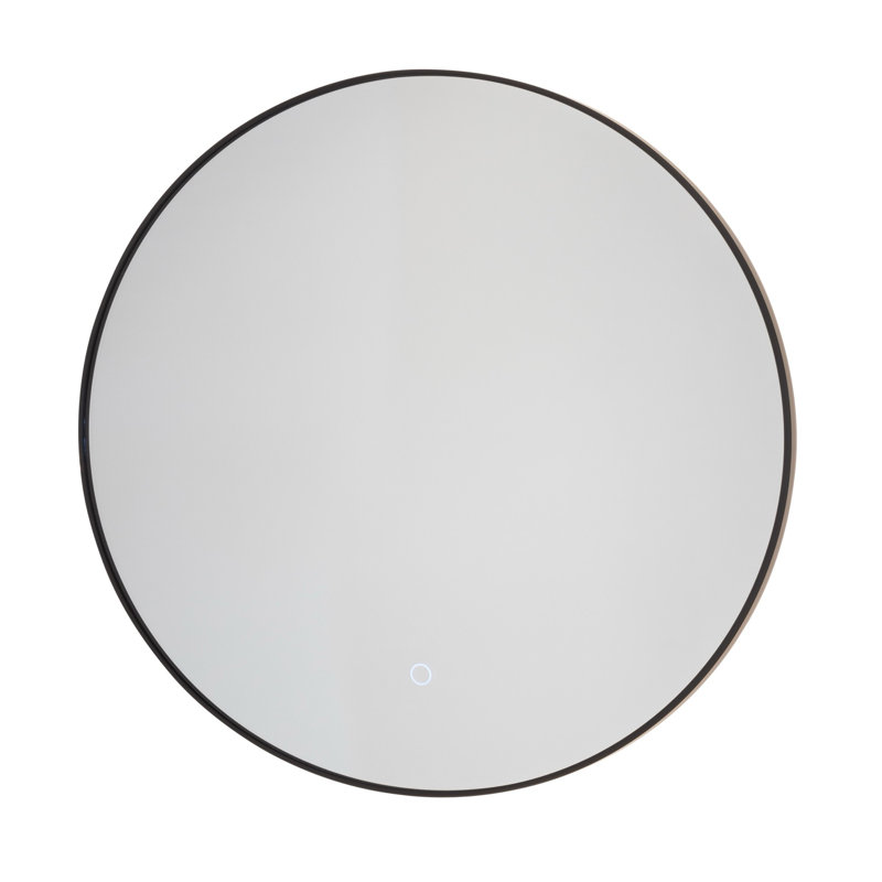 Miroir mural rond, Noir, 23,5 po x 13,5 po