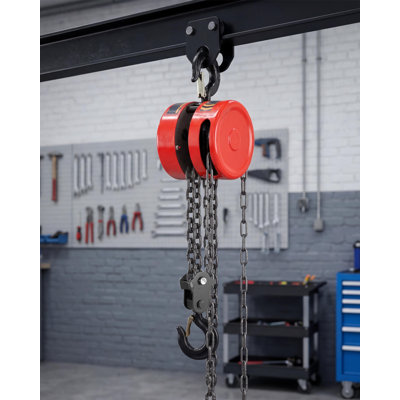 2 Ton Manual Chain Hoist, 8 ft. Lift Height, G70 Galvanized Steel Chain, 360° Swivel Hooks with Safety Locks