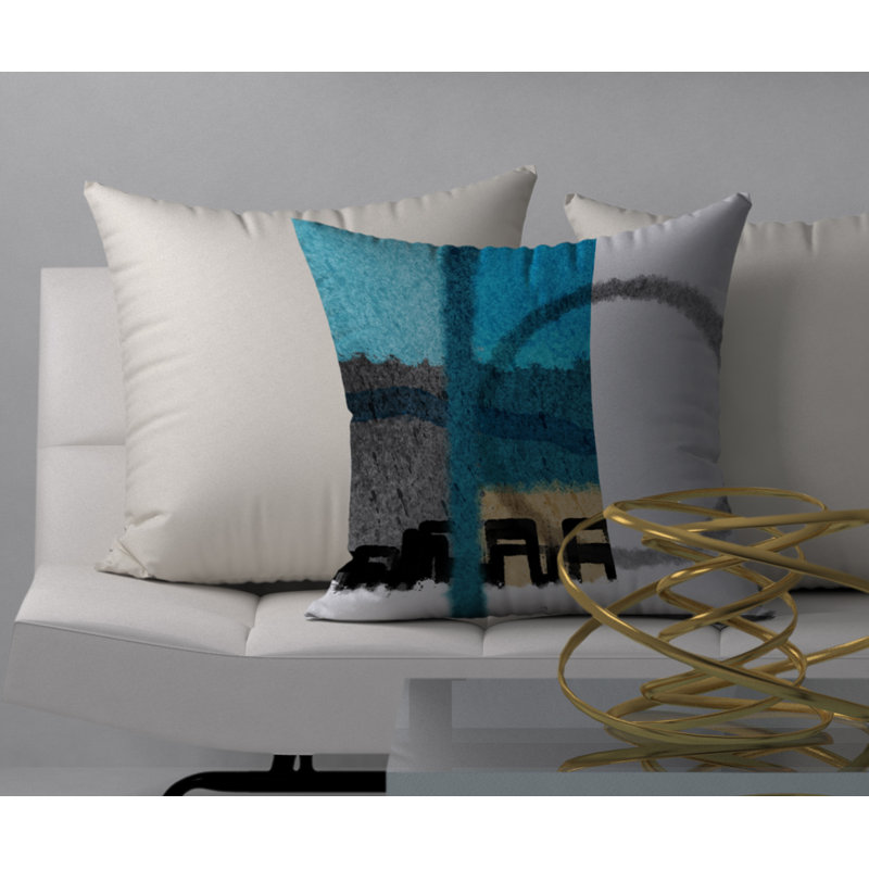 Abstract Throw Pillow, 18" H x 18" W