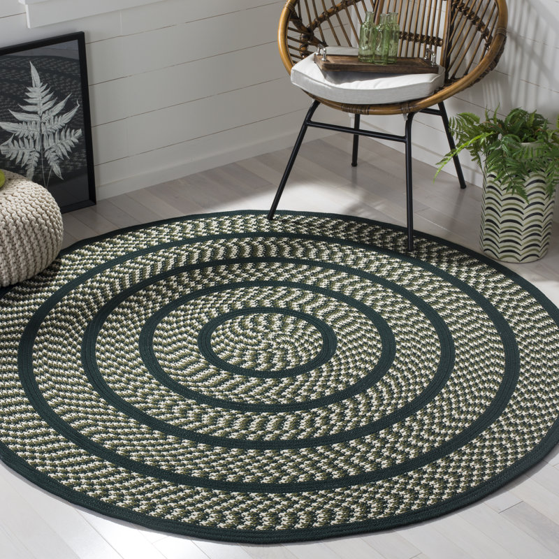 Tapis géométrique tissé à la main Georgina, Rond 4 pi
