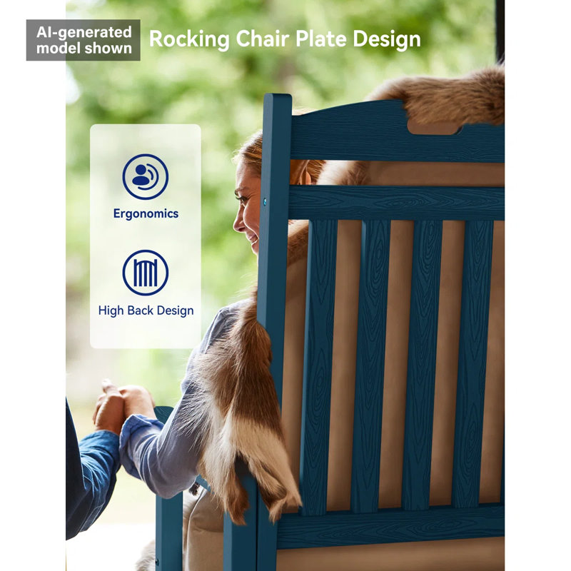 Chaise berçante surdimensionnée pour l'extérieur Big & Tall, Marine