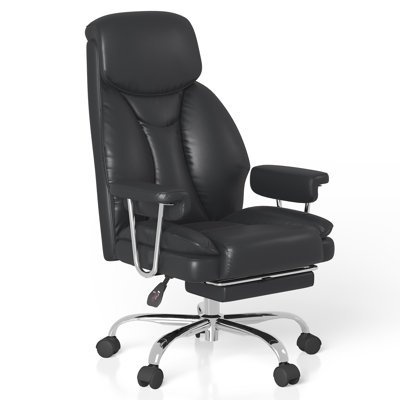 Ergonomic Office Chair with Padded Armrests, Black