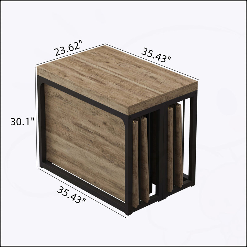 Table de salle à manger extensible moderne 23,62 "- 118", Chêne antique