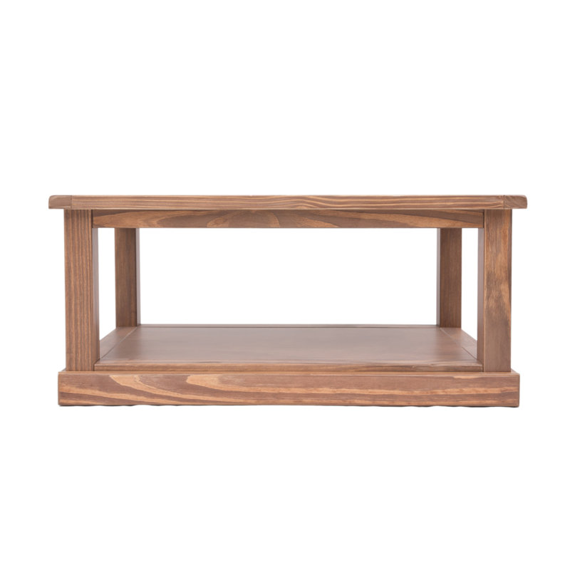 Harman Frame Coffee Table with Storage, Lacquered Pine
